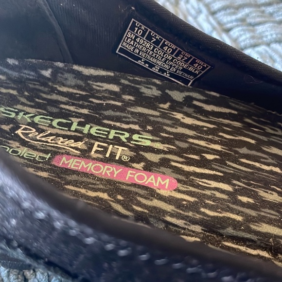 Skechers Memory Foam Relax Fit Biker Slip On Loafers Stretch Fabric Leather Sz10 - Picture 8 of 12